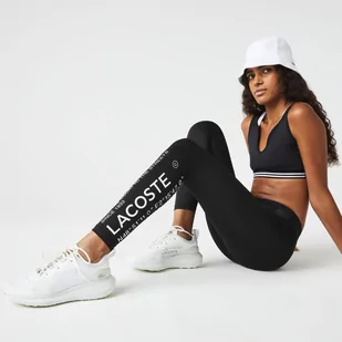 Lacoste damskie legginsy z nadrukiem i napisami SPORT - Legginsy - miniaturka - grafika 1