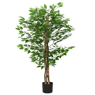 vidaXL Sztuczna roślina Ficus 788 liści 120 cm zielona - Sztuczne kwiaty - miniaturka - grafika 1