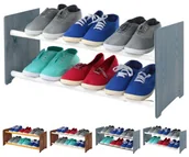 Szafki na buty - 2-półkowy regał na obuwie RBS /szer.65 cm/ Szary-Biel / Wamar-Sosenka - miniaturka - grafika 1