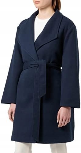 VERO MODA GRANATOWY KLASYCZNY PŁASZCZ Z PASKIEM PLUS SIZE 50 J9A