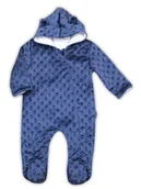 Pajacyki dla niemowląt - Niemowlęcy pajac z materiału bąbelkowego minky granatowy Nicol,r.74 - miniaturka - grafika 1