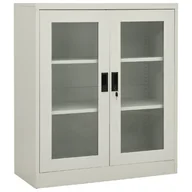 Szafki biurowe - vidaXL Szafka na dokumenty jasnoszara 90x40x105 cm stalowa 335935 - miniaturka - grafika 1