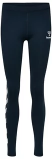Spodnie sportowe damskie - Hummel Legginsy funkcyjne w kolorze granatowym - grafika 1