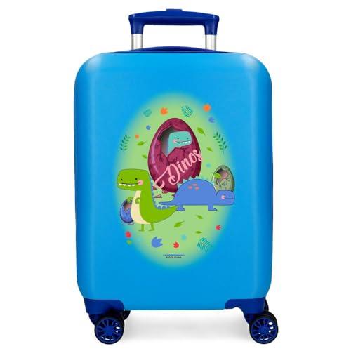 Movom Dinos Walizka kabinowa niebieska 33 x 50 x 20 cm sztywny ABS zamek szyfrowy z boku 28,4 L 2 kg 4 koła podwójny bagaż ręczny, Niebieski, walizka kabinowa