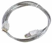 Kable USB - Kabel USB MicroConnect USB2.0 A-B 3m M-M,Transparent USBAB3T - miniaturka - grafika 1