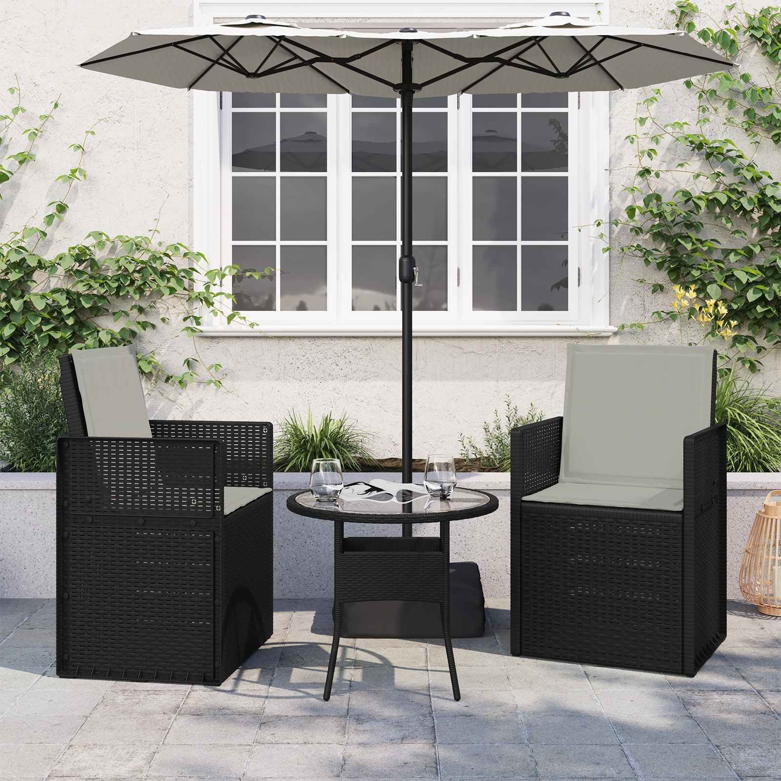 vidaXL Poduszki na Siedzisko i Oparcie 2 pcs jasnoszary 47 x 45 x 2 cm 899976