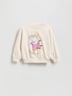 Bluzy dla dziewczynek - Reserved - Bawełniana bluza Świnka Peppa - złamana biel - miniaturka - grafika 1