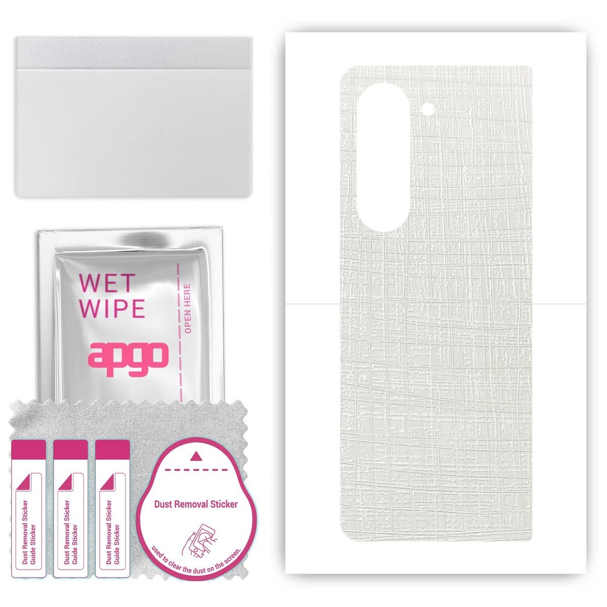 Folia naklejka skórka strukturalna na TYŁ do Samsung Galaxy Z Fold 6 - Tkanina Biała - apgo SKINS