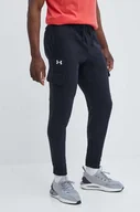 Spodnie męskie - Under Armour spodnie dresowe kolor czarny gładkie - miniaturka - grafika 1