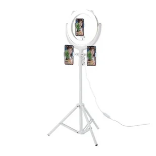 Selfie stick/statyw Remax z uchwytem na telefon i lampą LED (biały) - Selfie stick - miniaturka - grafika 1