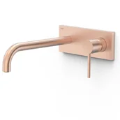 Baterie umywalkowe - Element naścienny do podtynkowego korpusu baterii umywalkowej Tres Study różowe złoto mat 26230032OPM - miniaturka - grafika 1