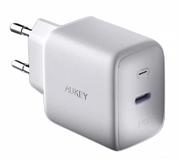 Ładowarki do telefonów - Aukey PA-B2 White Omnia GaN ładowarka sieciowa 1xUSB-C 61W Power Delivery 3.0 3A - miniaturka - grafika 1