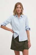 Koszule damskie - Tommy Hilfiger koszula bawełniana damska kolor niebieski regular z kołnierzykiem klasycznym WW0WW42019 - miniaturka - grafika 1
