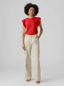 Koszulki i topy damskie - Vero Moda Koszulka w kolorze czerwonym - miniaturka - grafika 1