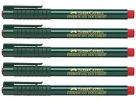 Długopisy - Faber-Castell 205006 - długopis Finepen 1511, 0,4 mm, czerwony, 5 sztuk - miniaturka - grafika 1
