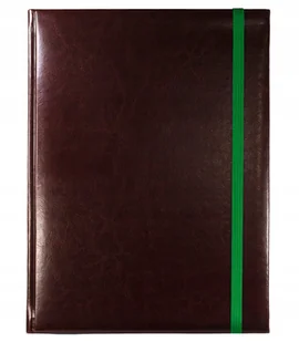 Notes książkowy A4 Sydne CIEMNY BRĄZ gumka zamykająca zielona, notatnik - Notesy i bloczki - miniaturka - grafika 1