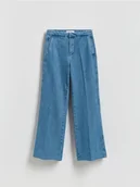 Spodnie damskie - Reserved - Jeansy flare z kantem - niebieski - miniaturka - grafika 1