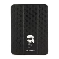 Etui do tabletów - Karl Lagerfeld KLFC11SAKHPKK iPad 10.9" Folio Magnet Allover Cover czarny/black Saffiano Monogram Ikonik - miniaturka - grafika 1