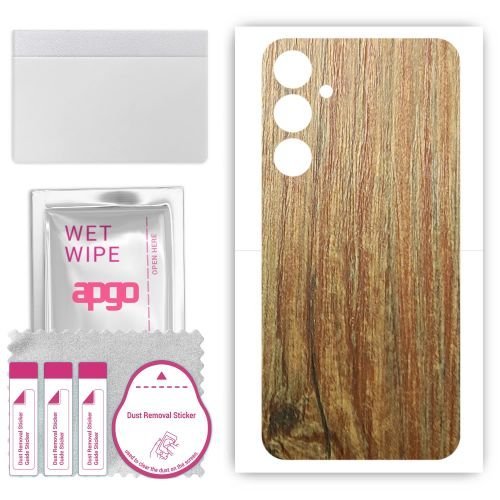 folia naklejka skórka strukturalna na TYŁ do Samsung Galaxy S23 FE - Drewno Sosna Antyczna - apgo SKINS