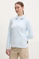 Bluzy damskie - Jack Wolfskin bluza sportowa Taunus kolor niebieski gładka 1709532 - miniaturka - grafika 1