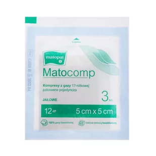 TZMO Kompresy gazowe jałowe matocomp 17-nitkowe 12-warstwowe 5 x 5cm x 3 szt pakowane pojedynczo - Apteczki i materiały opatrunkowe - miniaturka - grafika 1