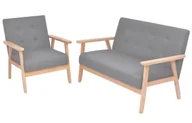 Komplety wypoczynkowe - Tapicerowany zestaw wypoczynkowy Kifi 3X - Jasnoszary - miniaturka - grafika 1