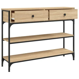 Stolik konsolowy, dąb sonoma, 100x25x75 cm Lumarko! - Konsole i sekretarzyki - miniaturka - grafika 6