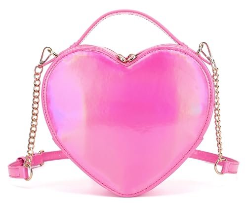 lola mae Torebka crossbody w kształcie serca dla kobiet, zapinana na zamek wokół torby, torebka na ramię