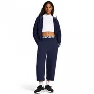 Spodnie sportowe damskie - Damskie spodnie dresowe Under Armour Unstoppable Txt Wide Leg Crop - granatowe - UNDER ARMOUR - miniaturka - grafika 1