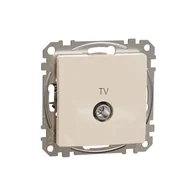 Gniazdka elektryczne - Schneider Gniazdo antenowe TV przelotowe (7dB) SEDNA Design & Elements beżowe - miniaturka - grafika 1