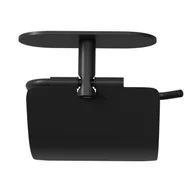 Akcesoria łazienkowe - AGAS Uchwyt WC EA-4 czarny z klapką 13,5x14,1 - miniaturka - grafika 1