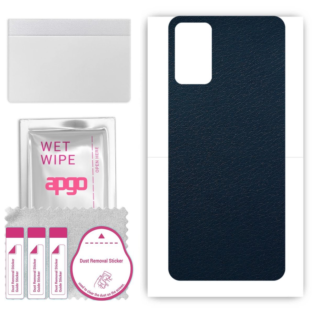 Folia naklejka skórka strukturalna na TYŁ do Motorola Moto G42 - Skóra Granatowa - apgo SKINS