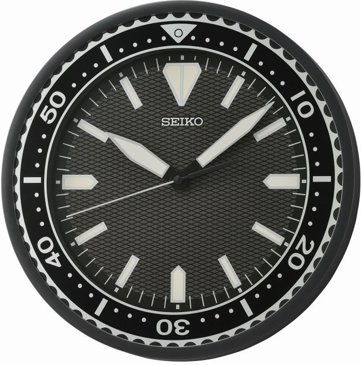 Seiko Zegar ścienny SEIKO QXA791K 30 cm czarny świecący .
