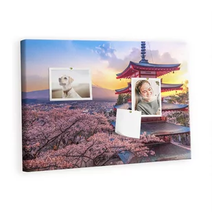 Kolorowy Organizer - Tablica Korkowa z Pinezkami - Japońskie budownictwo 60x40 cm - Tablice i flipcharty - miniaturka - grafika 1