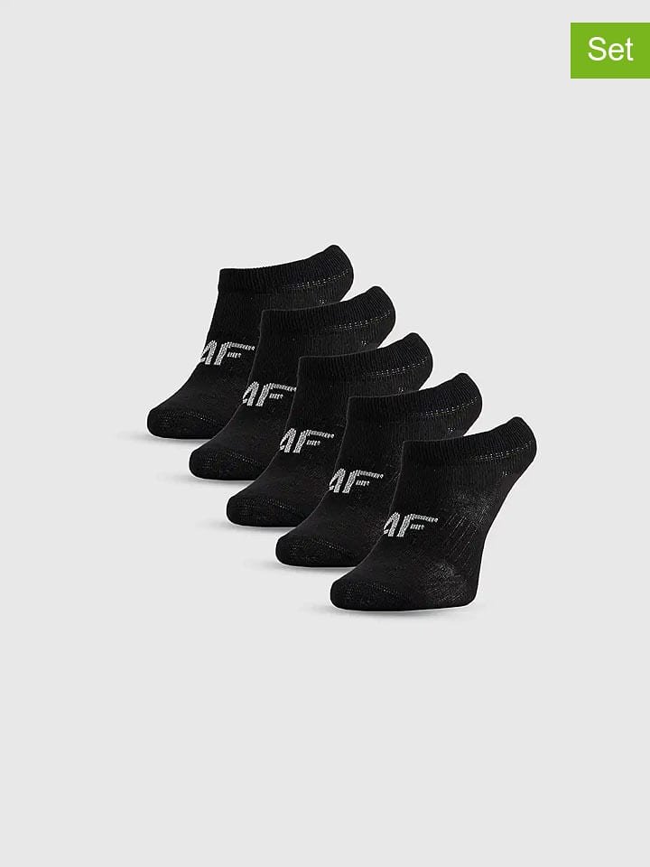 4F Skarpety (5 par) w kolorze czarnym