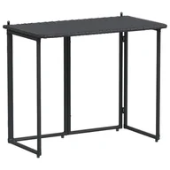 Stoły ogrodowe - vidaXL Składany stół ogrodowy czarny 90x51x75 cm polirattan - miniaturka - grafika 1