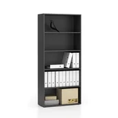 Regały biurowe - B2B Partner Regał biurowy wysoki SEGMENT, 4 półki, 840 x 350 x 1880, grafit 611652 - miniaturka - grafika 1