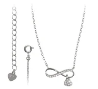 Naszyjniki - Naszyjnik celebrytka nieskończoność serce fn338 - miniaturka - grafika 1