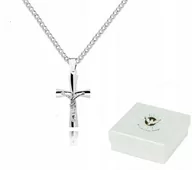 Biżuteria dla dzieci - CHRZEST ŚW. Srebrny łańcuszek 45 cm KRZYŻYK LK43X - miniaturka - grafika 1