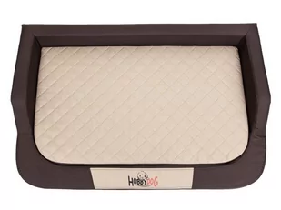 HobbyDog Legowisko dla psa, brązowy z beżem, 94x62 cm . - Legowiska dla psów - miniaturka - grafika 1