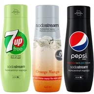 Syropy i koncentraty owocowe - Zestaw 3 koncentratów SodaStream 7UpFREE+Orange-Mango+PepsiMax - miniaturka - grafika 1