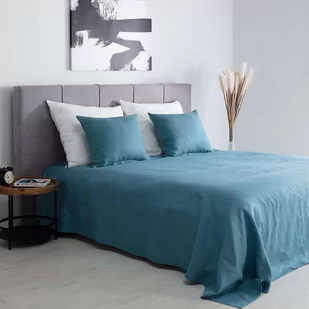 Narzuta na łóżko 260x260 Linen grey-blue - Narzuty - miniaturka - grafika 1