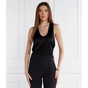 Koszulki i topy damskie - Patrizia Pepe Satynowy top | Regular Fit - miniaturka - grafika 1