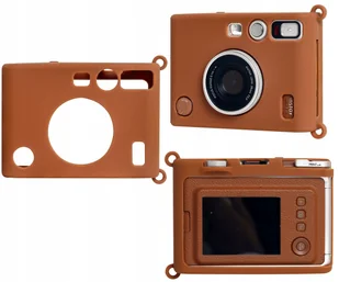 Futerał Etui Pokrowiec Case Silikon Fuji Fujifilm Instax Mini Evo / Brązowy - Torby fotograficzne i futerały - miniaturka - grafika 1