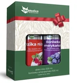 Soki i napoje niegazowane - EkaMedica Zestaw 2 soków: Dzika róża 500 ml + Borówka amerykańska 500 ml - miniaturka - grafika 1