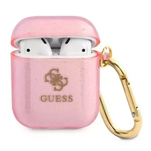 Guess GUA2UCG4GP AirPods cover różowy/pink Glitter Collection - Akcesoria do słuchawek - miniaturka - grafika 1