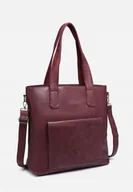 Torebki damskie - Modna Pojemna Torebka Damska Czerwona Shopper Format A4 LUIGISANTO - miniaturka - grafika 1