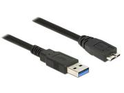 Kable USB - Delock Kabel USB 3.0 1.5m micro AM-BM czarny 85073 - miniaturka - grafika 1