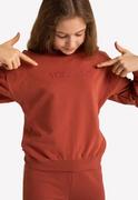 Bluzy dla dziewczynek - Dziewczęca bluza z aplikacjami z koralików B-NINO JUNIOR - Volcano - miniaturka - grafika 1