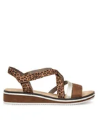 Sandały damskie - Rieker Sandały V3663-24 Brązowy - miniaturka - grafika 1